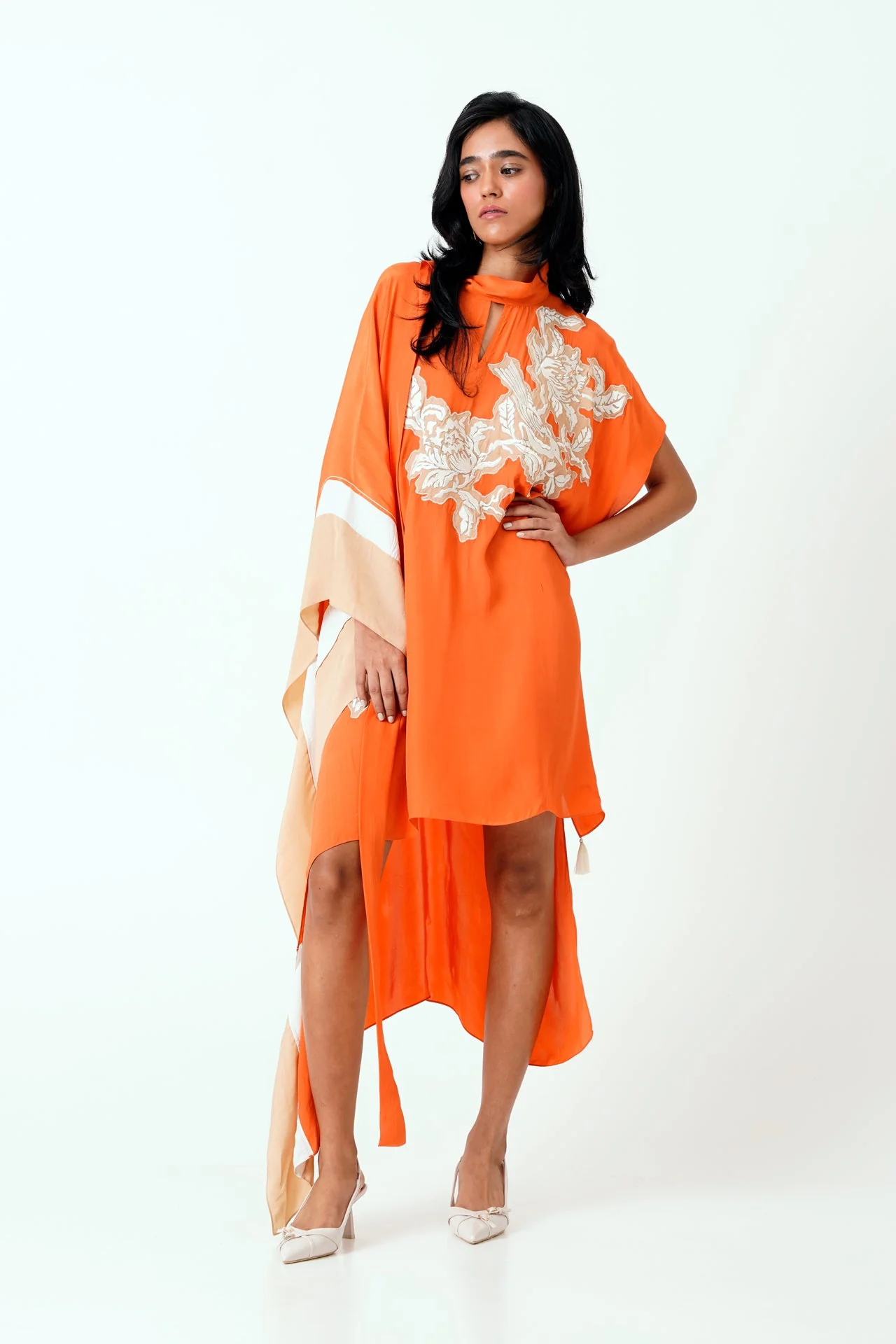 Sunset Orange Nante - Scarf Kaftan Dress - Image 6