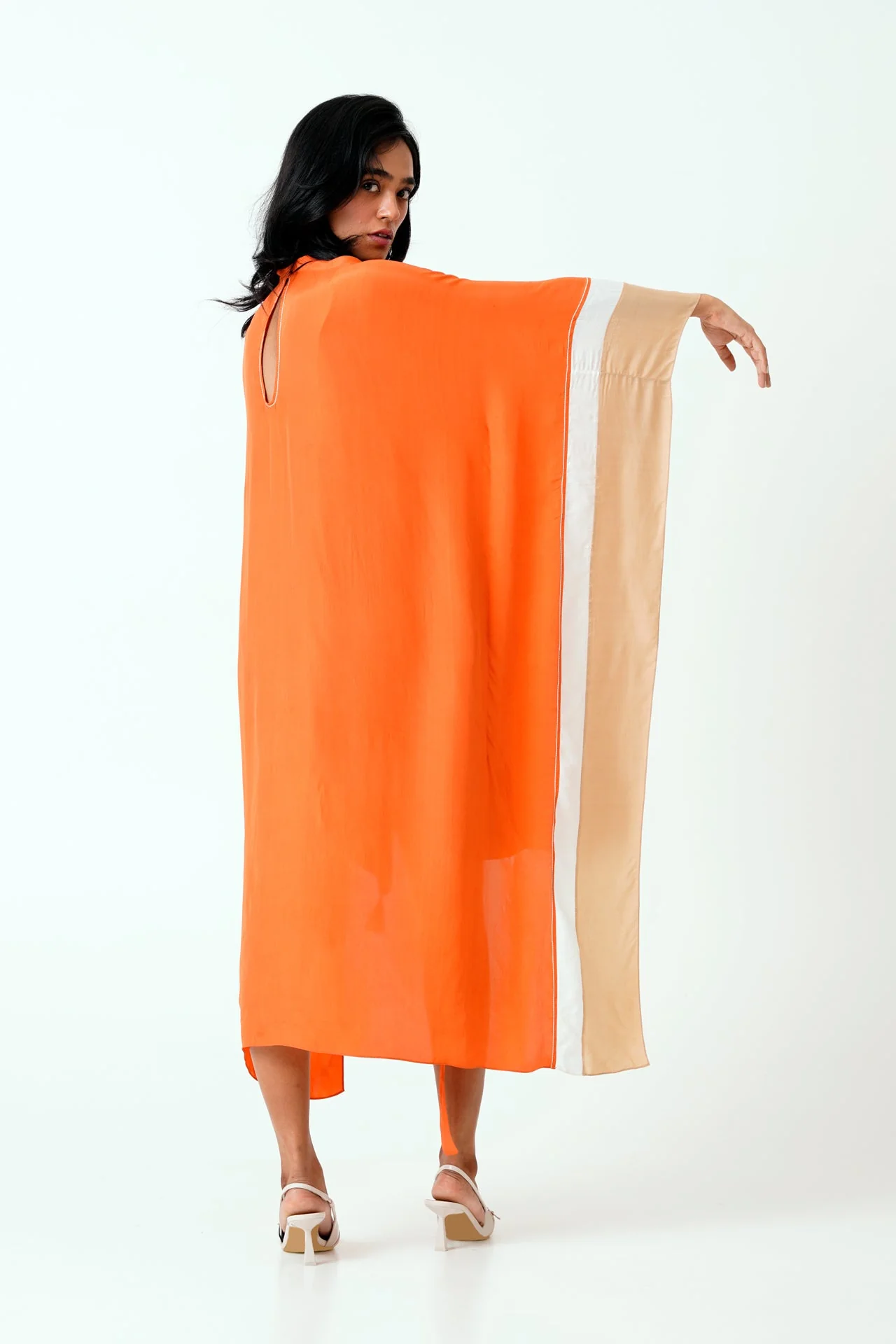 Sunset Orange Nante - Scarf Kaftan Dress - Image 7