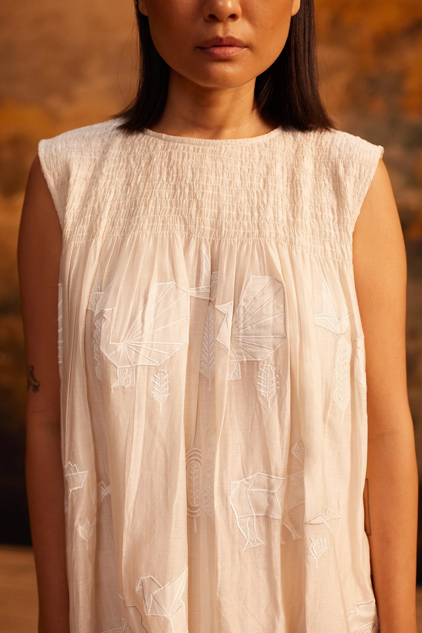 Tani-Ori Appliqué Ruching Dress - Image 2