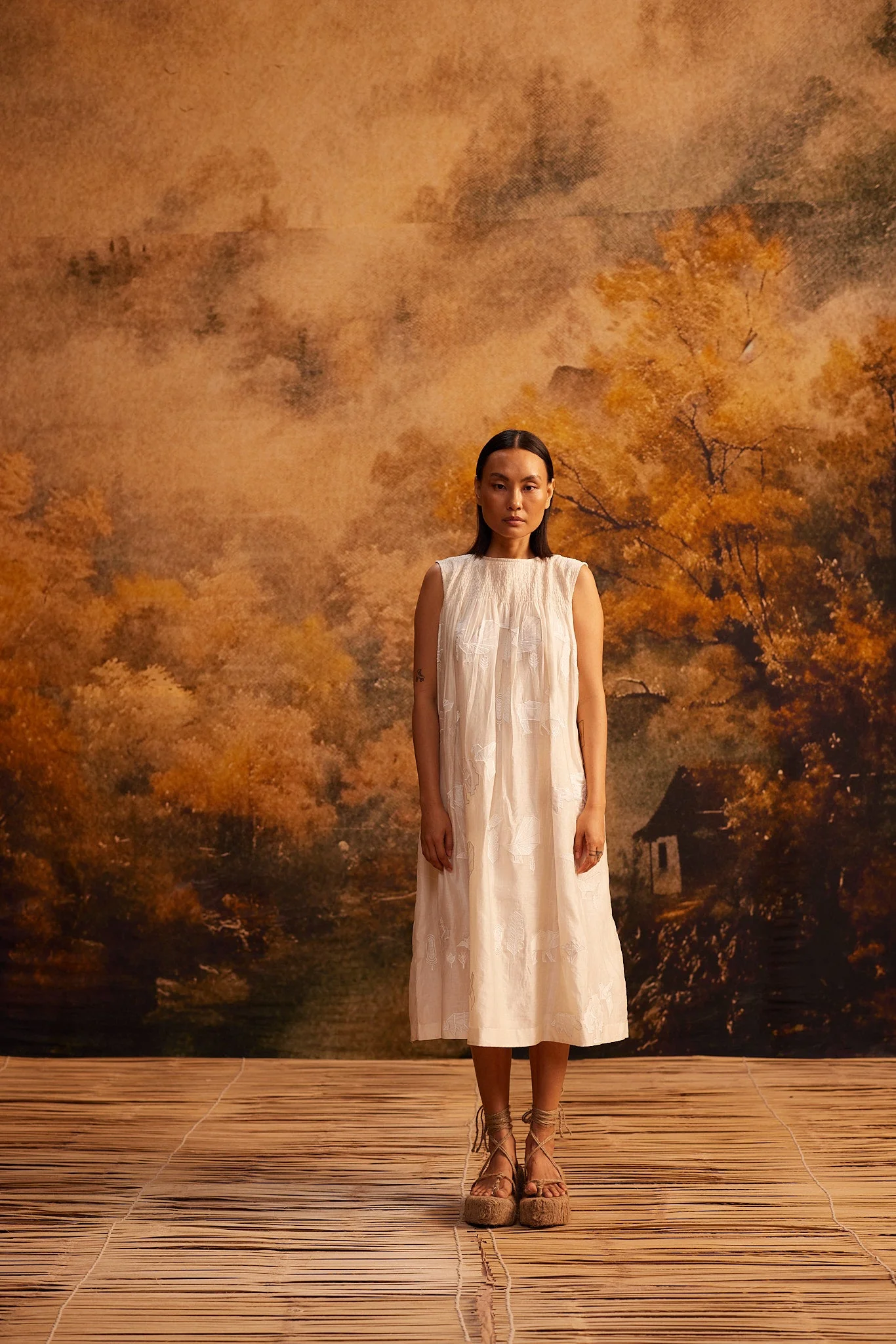 Tani-Ori Appliqué Ruching Dress - Image 3