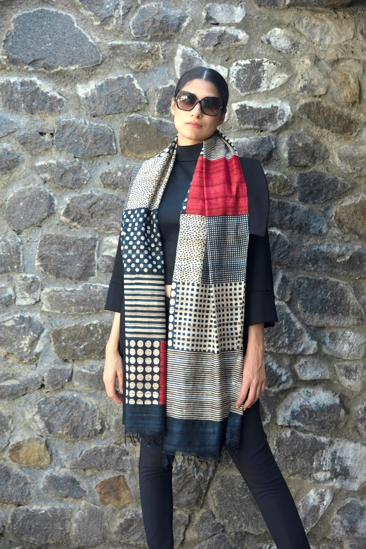 The 'Amalgamation' Tussar Silk Scarf - Image 2