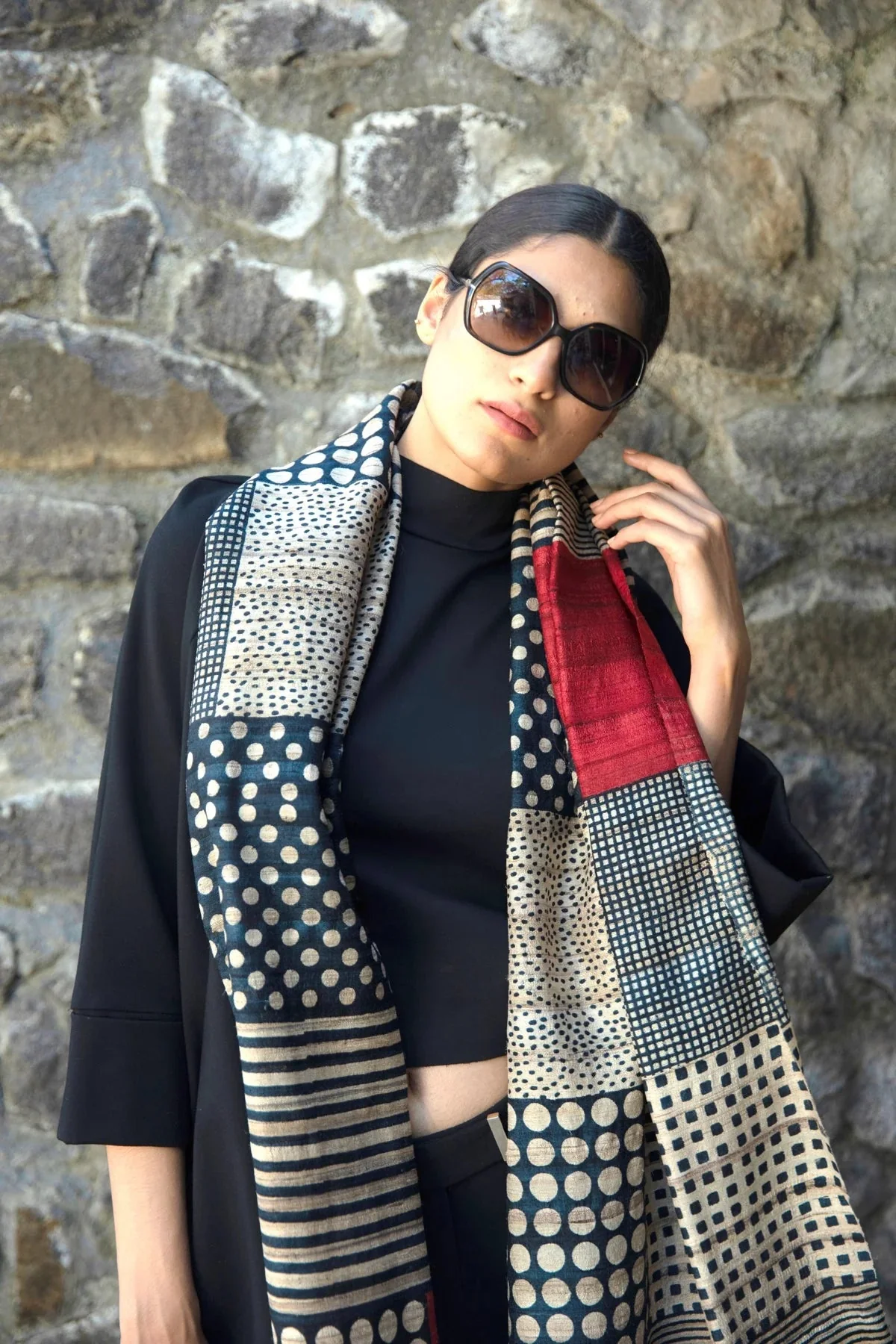 The 'Amalgamation' Tussar Silk Scarf - Image 5