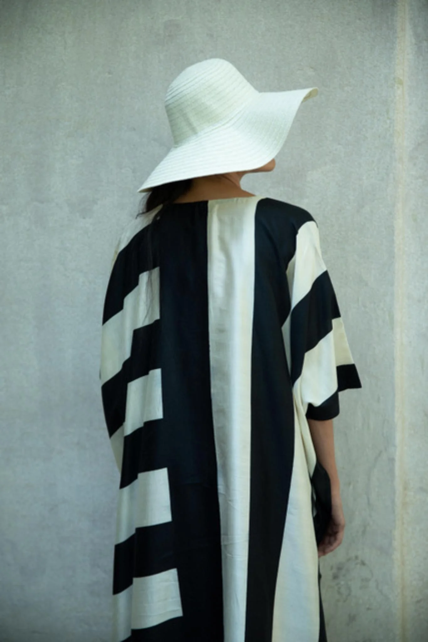 The 'Classic Stripes' Eri Peace Silk Kaftan - Image 3