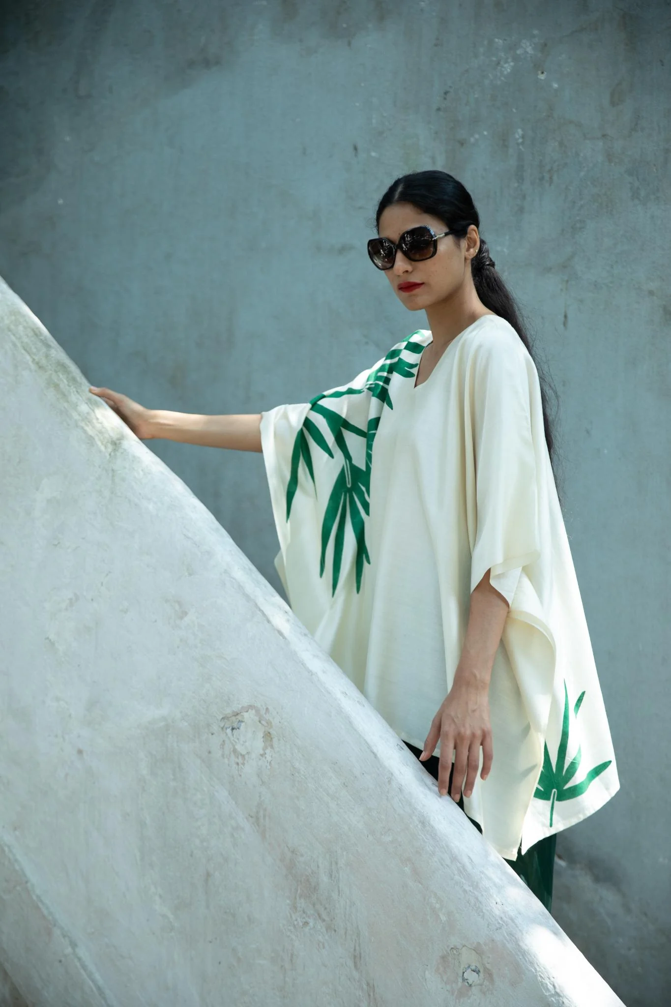 The 'Green Panther' Eri Peace Silk Kaftan - Image 4