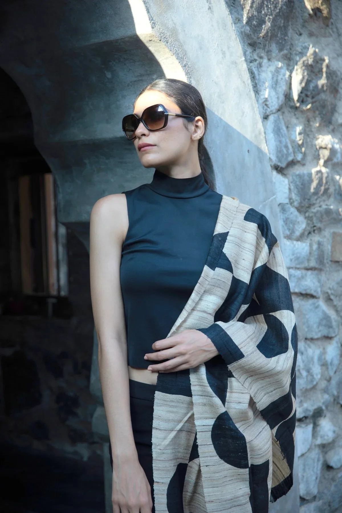The 'Maze' Tussar Silk Scarf - Image 6
