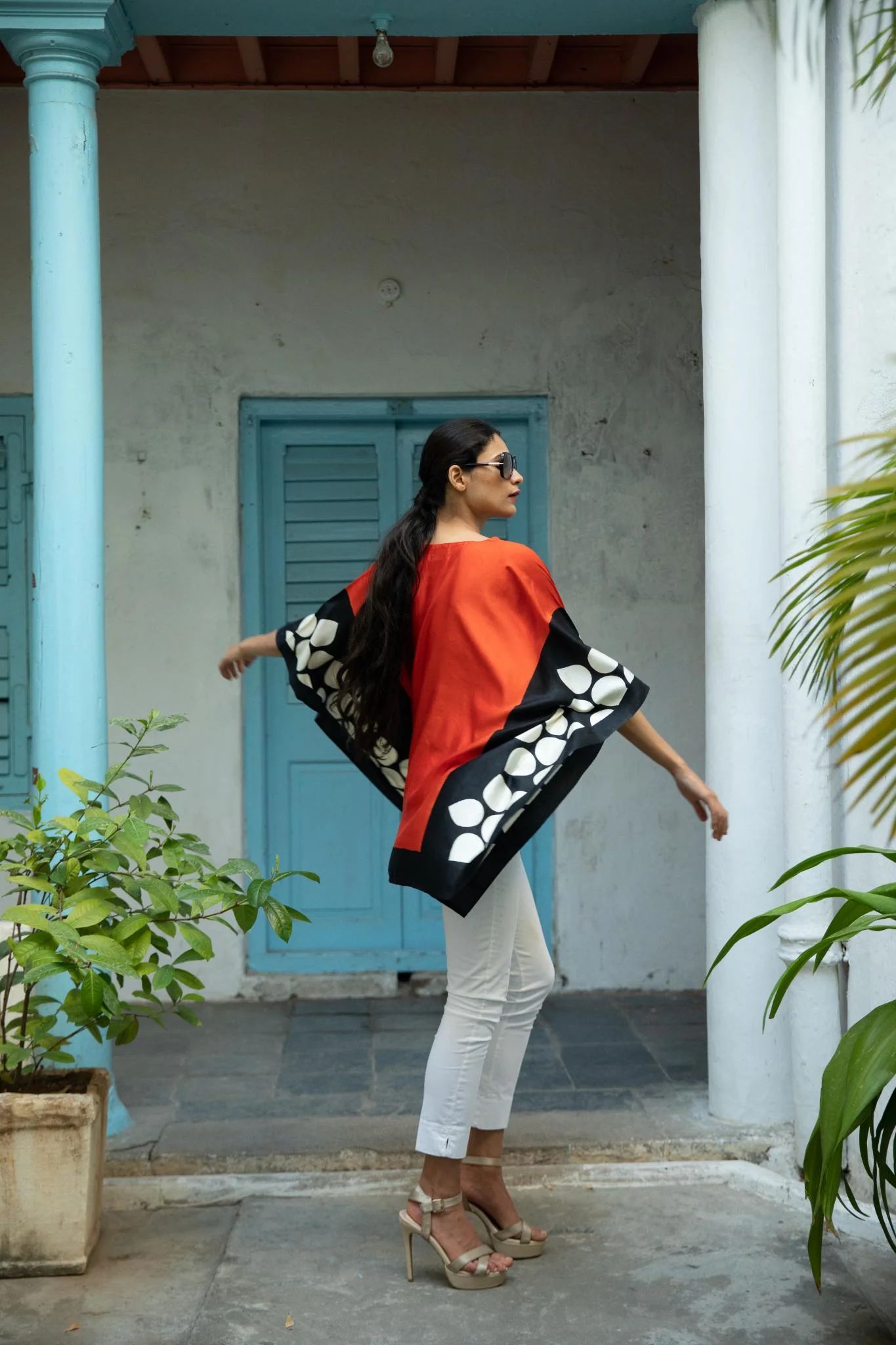 The 'Narangi Phool' Eri Peace Silk Kaftan - Image 3