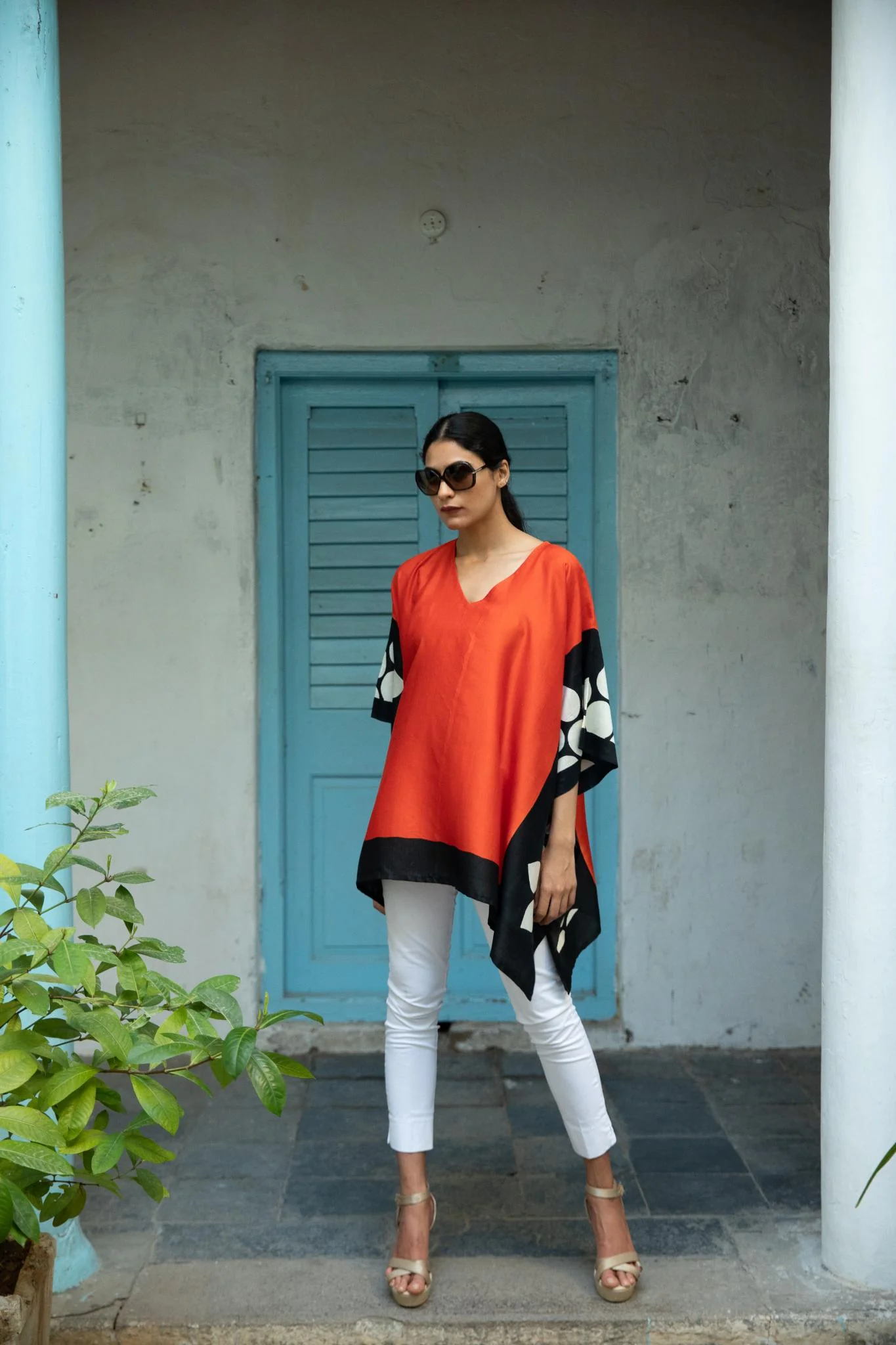 The 'Narangi Phool' Eri Peace Silk Kaftan - Image 7
