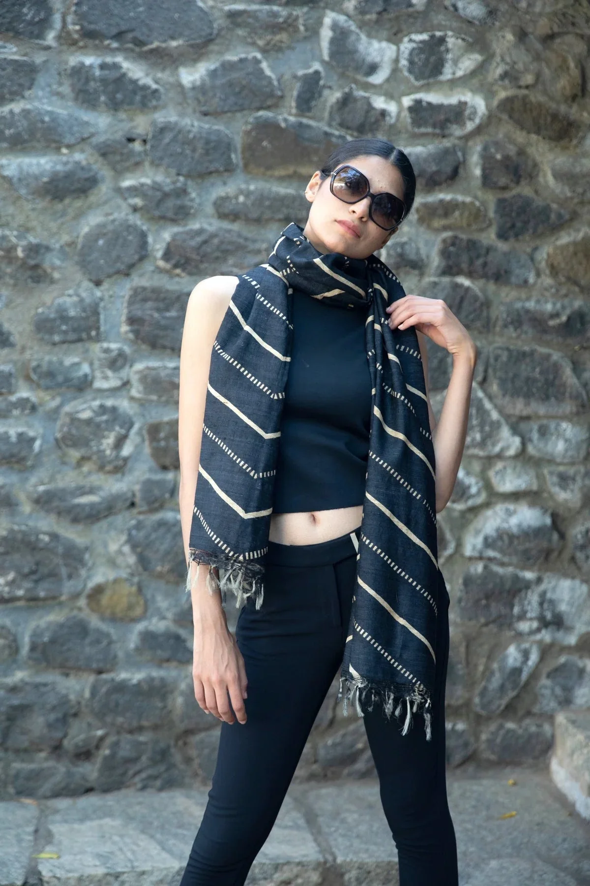 The 'Taisho' Tussar Silk Scarf - Image 5