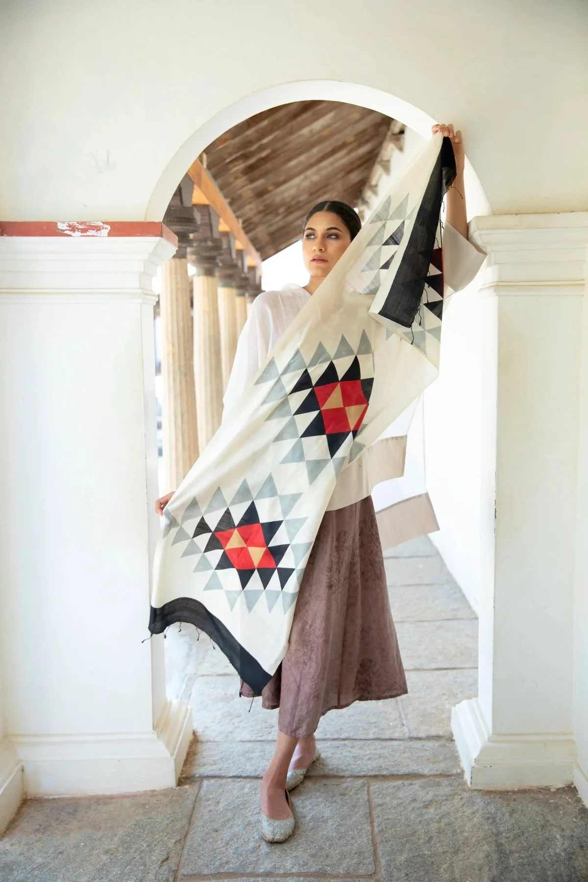 The 'Tangram' Eri Silk Scarf - Image 3