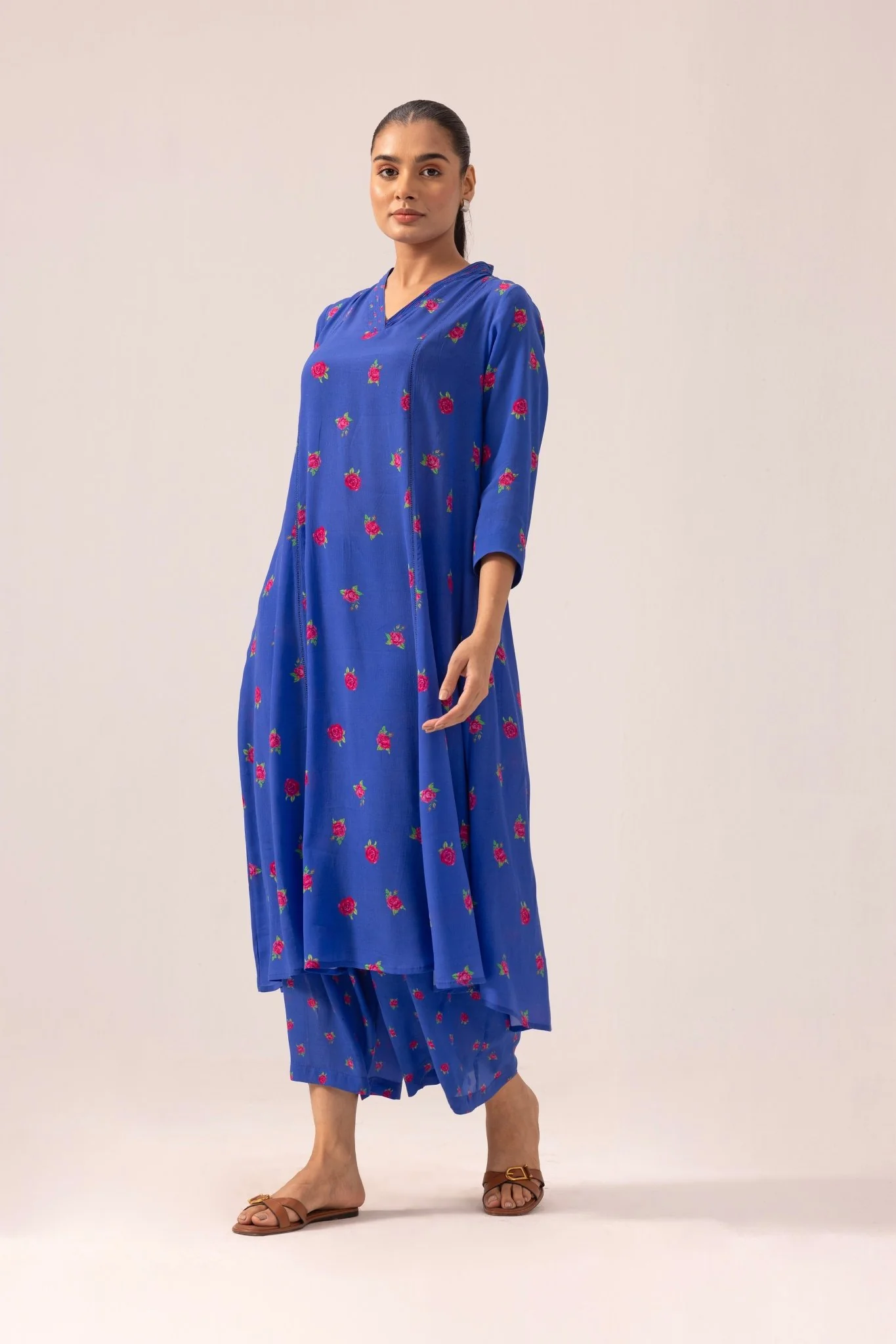 Thea Kurta Pant Set - Blue - Image 2