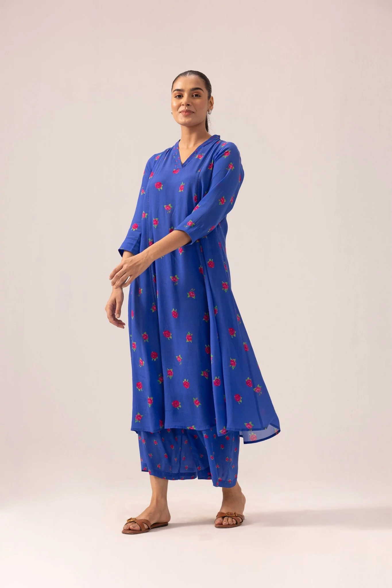 Thea Kurta Pant Set - Blue - Image 4