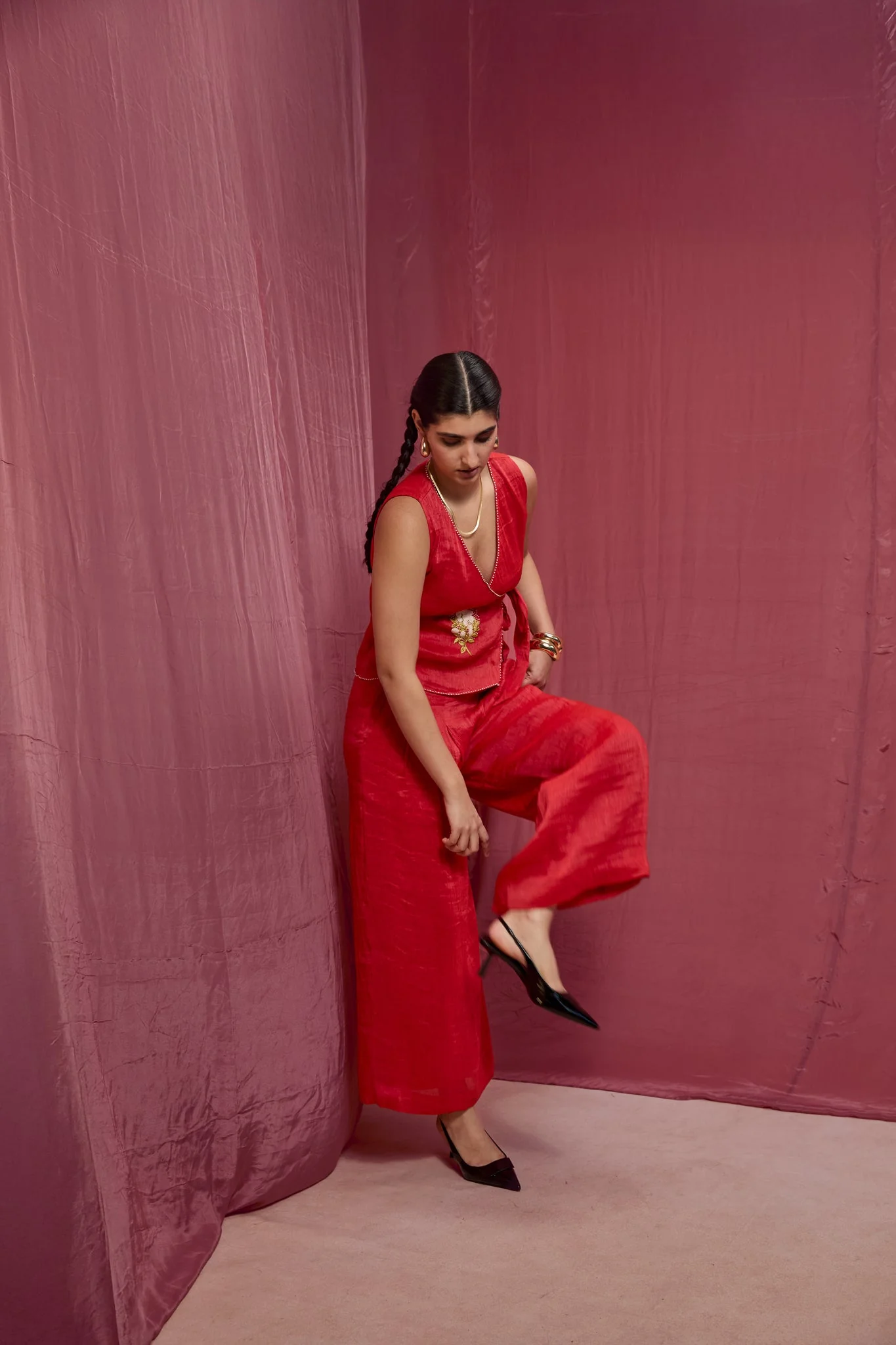 Tulip Co-ord Set - Red - Image 3