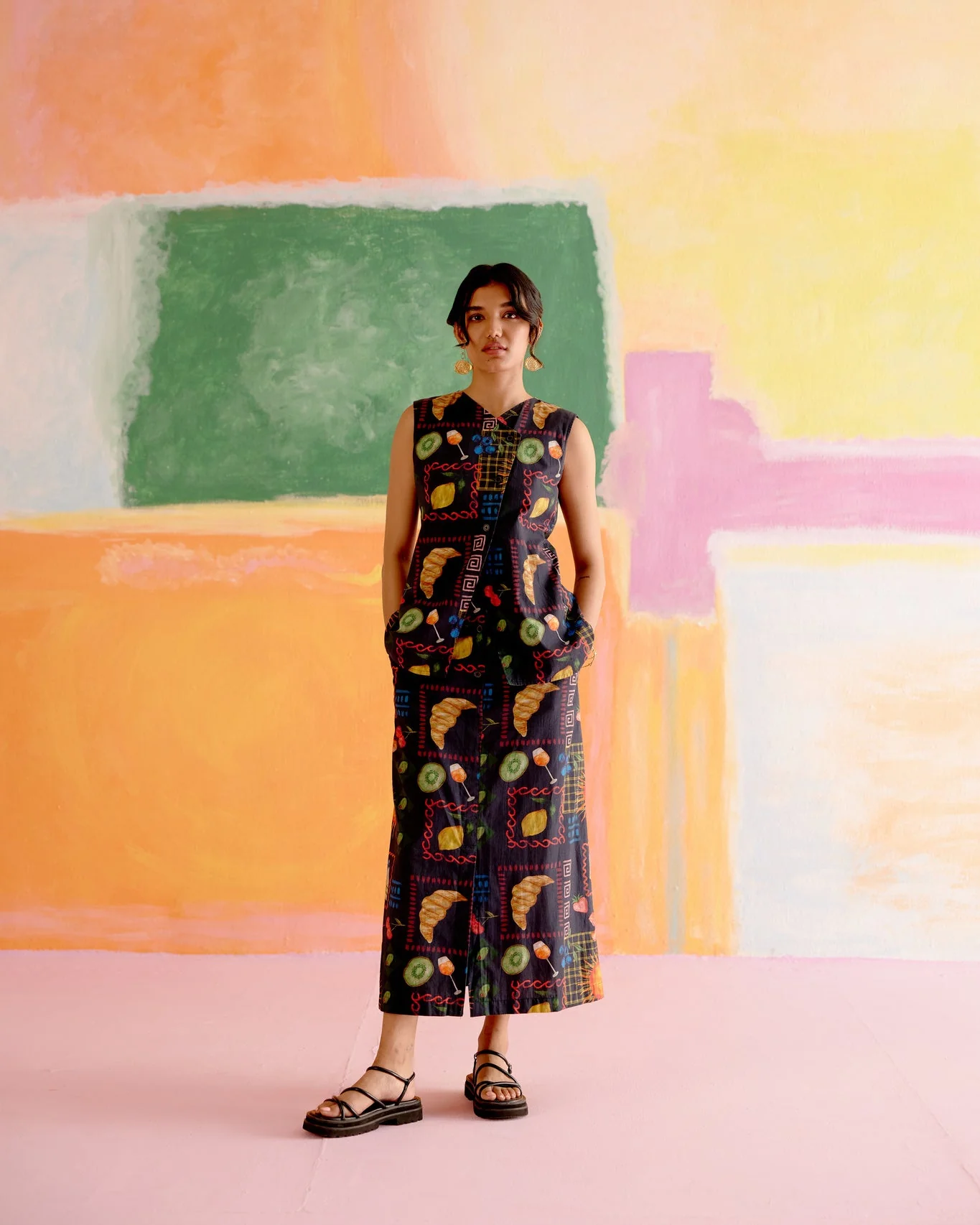 Ukiyo Co-ord Skirt Set in Aloha Print