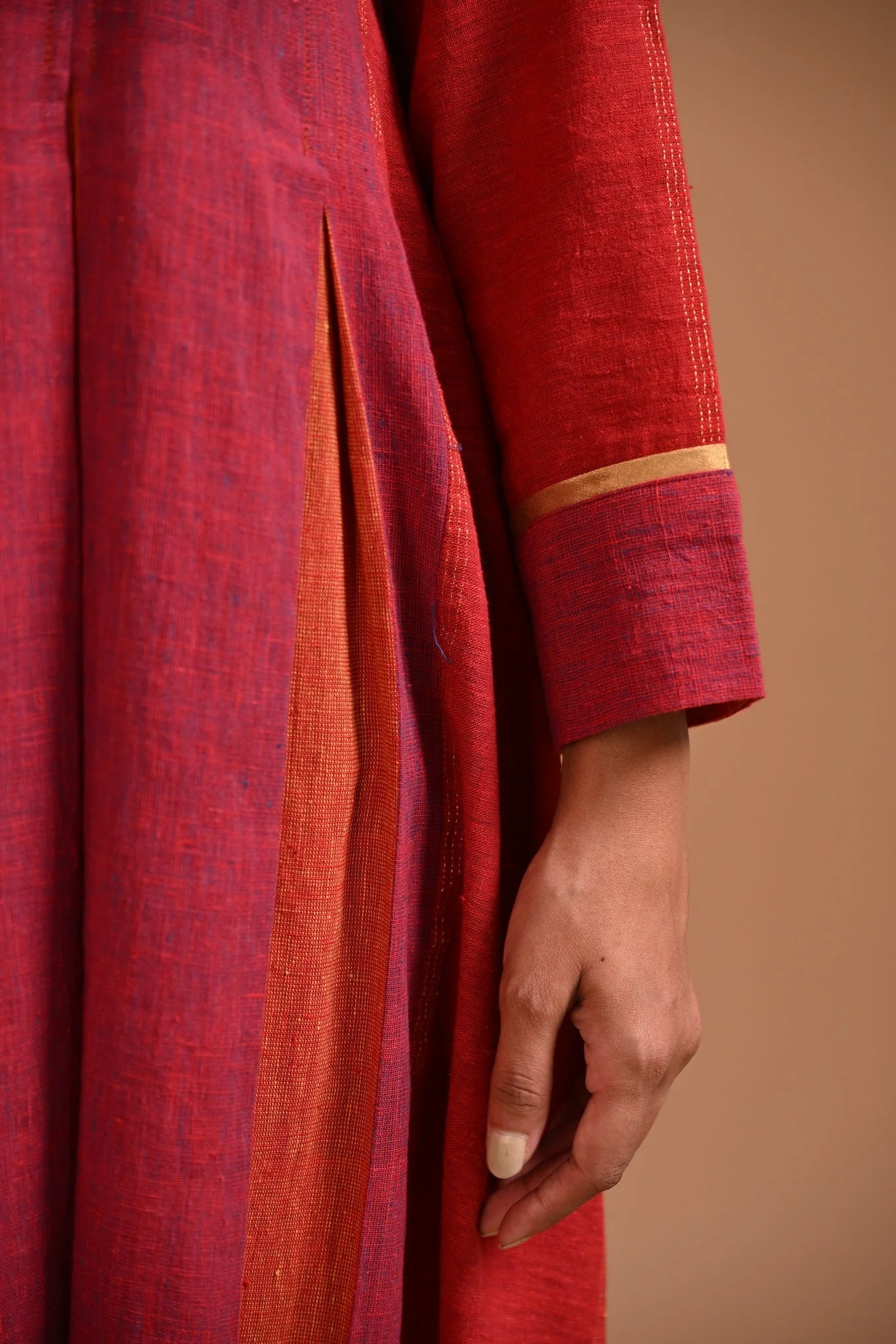 Ulhas Kurta in Red - Image 4