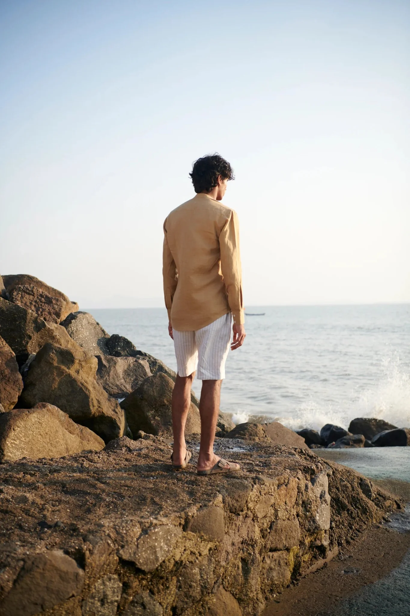 Undyed Boldstripe Linen Men's Golf Shorts - Image 6