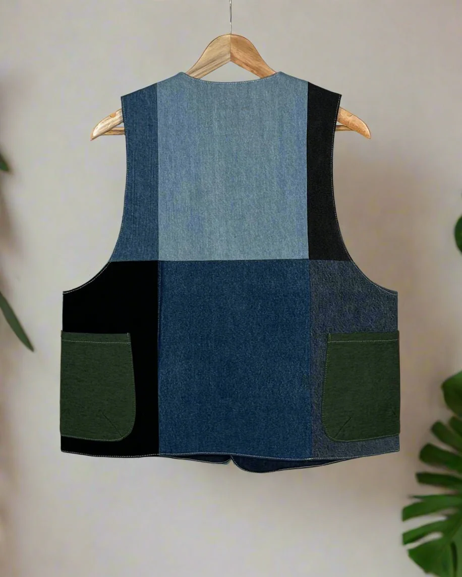 Upcycled Denim Gilet Jacket | 193 - Image 2