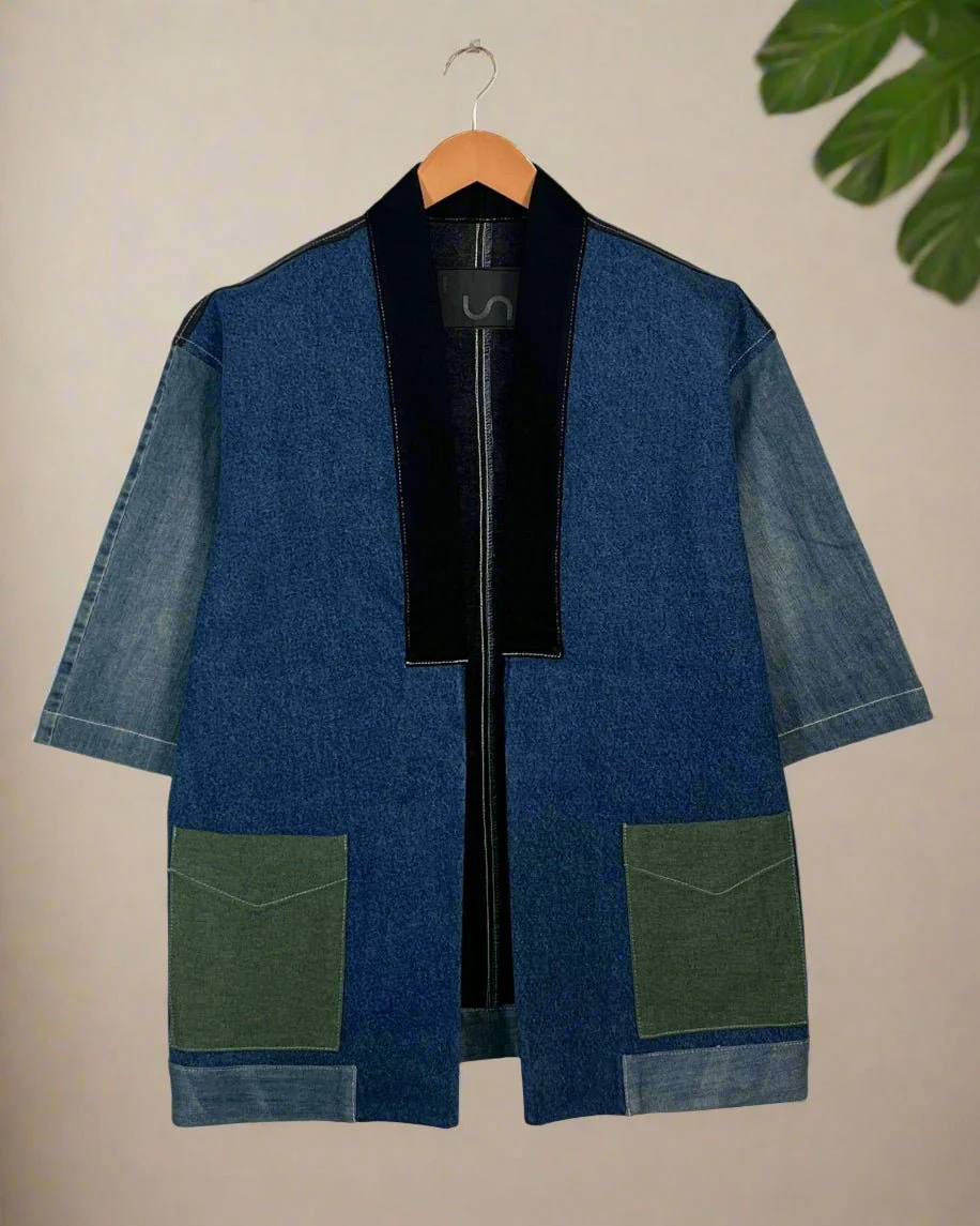Upcycled Denim Kimono Jacket | K219