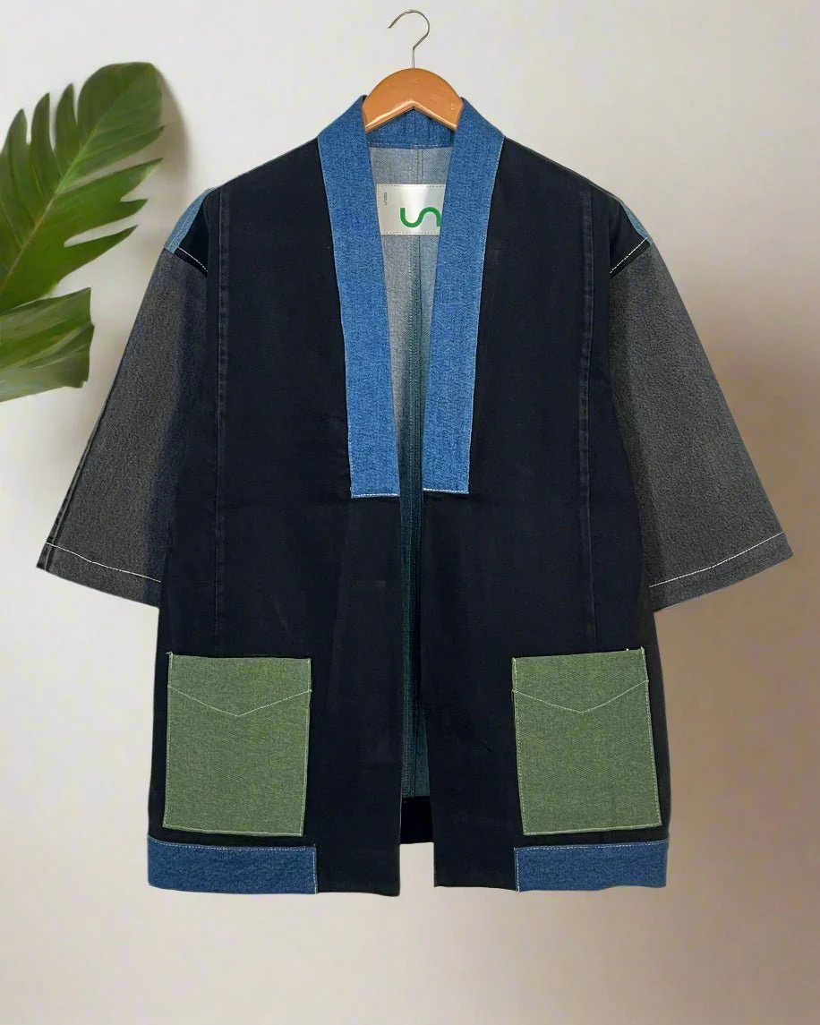 Upcycled Denim Kimono Jacket | K221