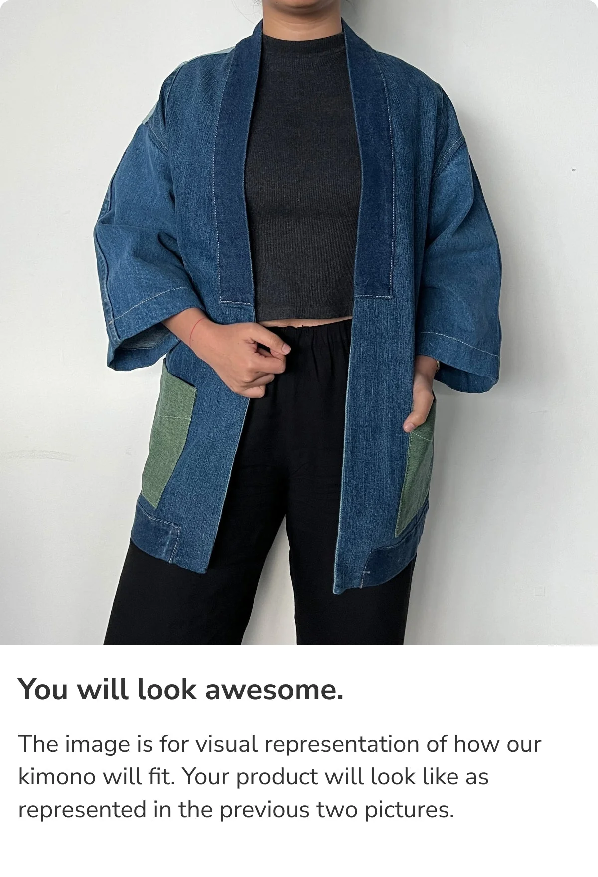 Upcycled Denim Kimono Jacket | K221 - Image 3