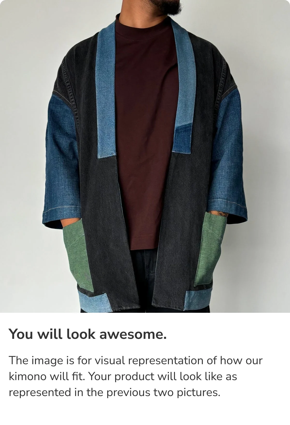 Upcycled Denim Kimono Jacket | K221 - Image 4