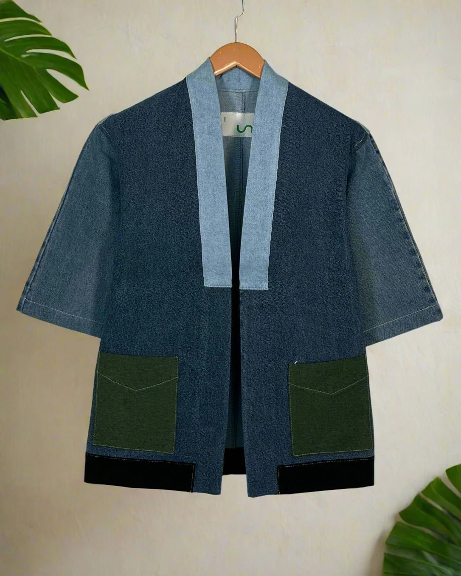 Upcycled Denim Kimono Jacket | K236