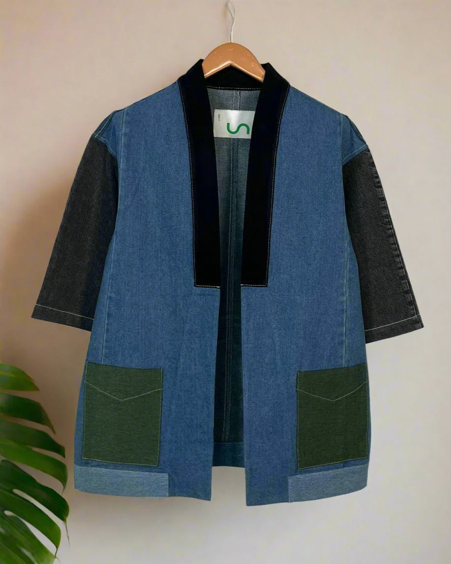 Upcycled Denim Kimono Jacket | K239