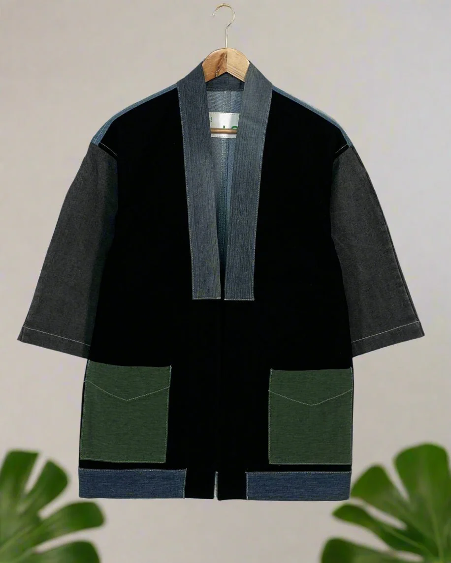 Upcycled Denim Kimono Jacket | K240
