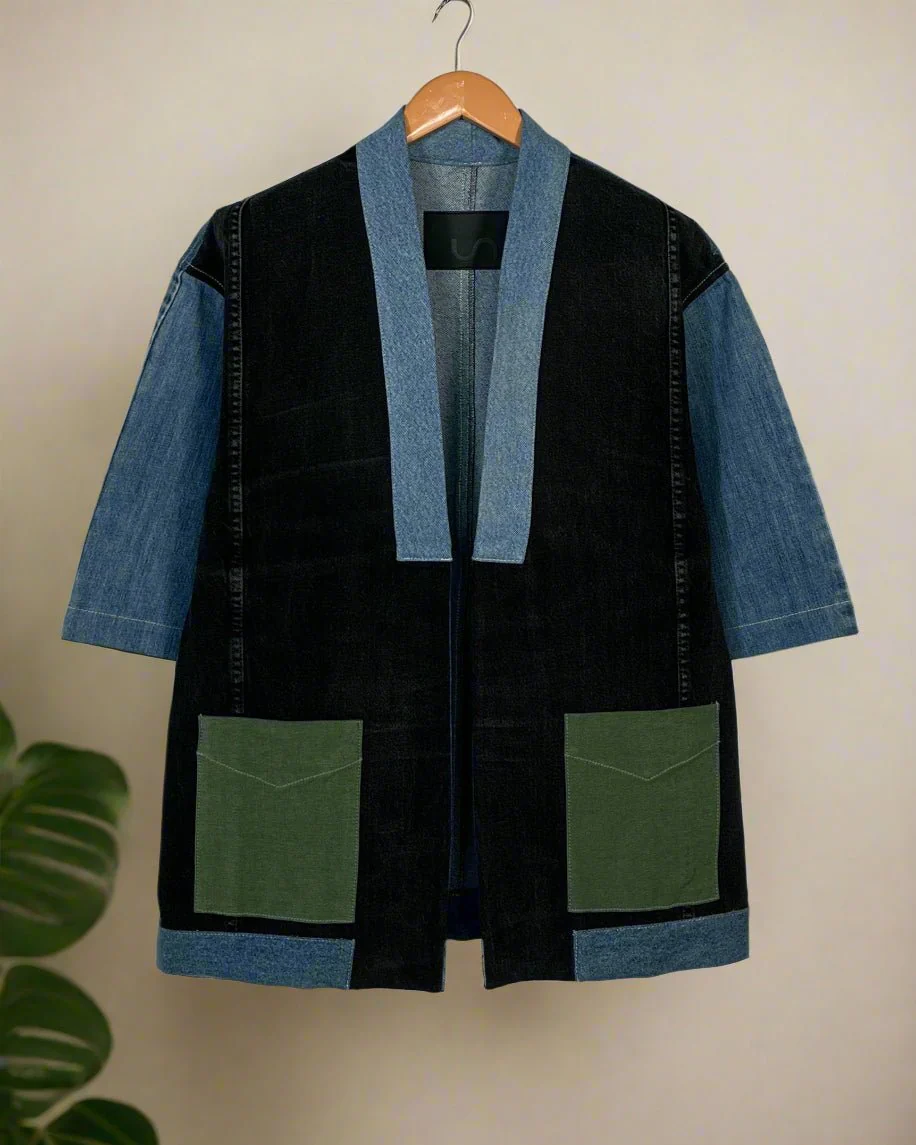 Upcycled Denim Kimono Jacket | K243