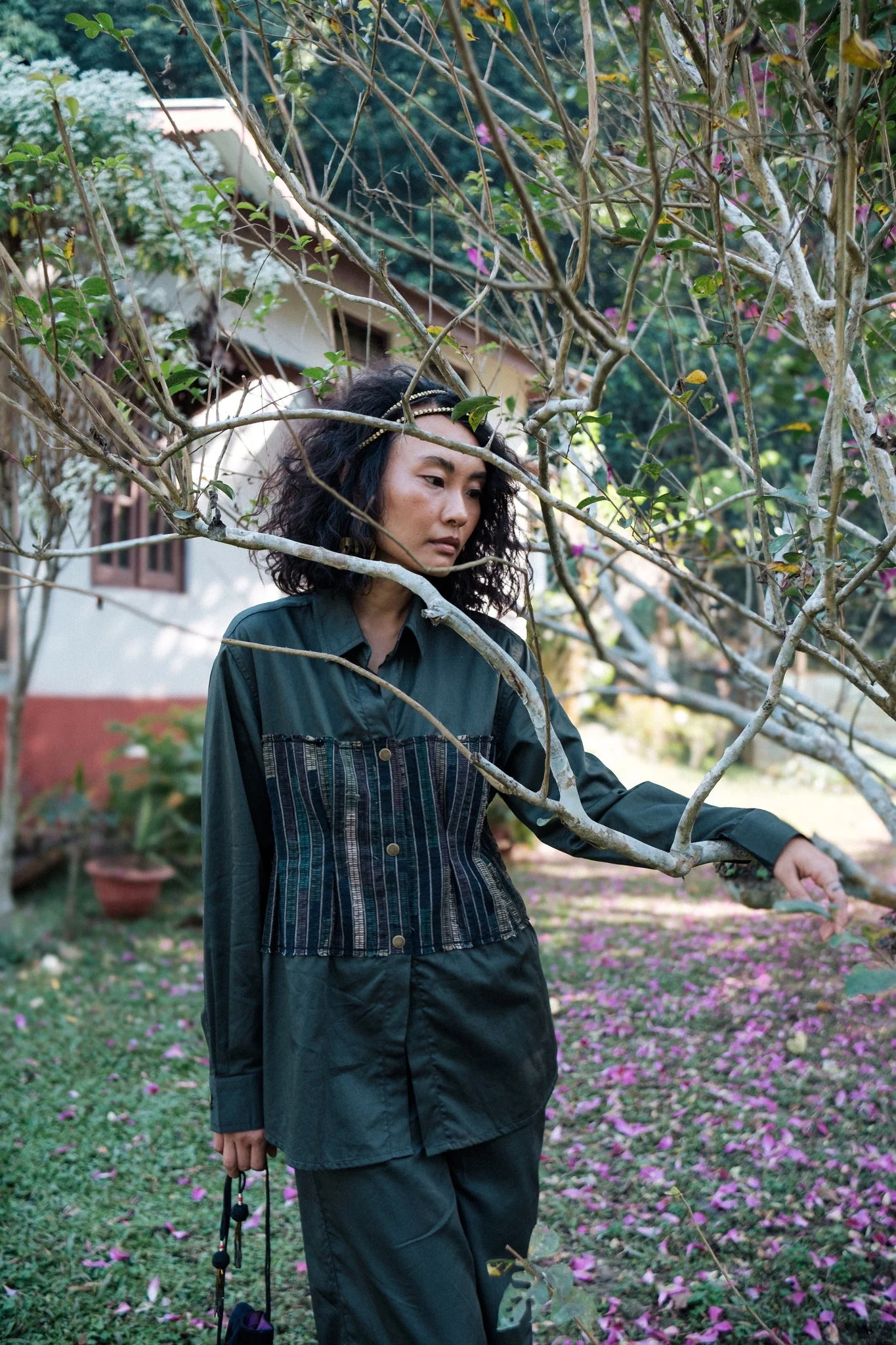 Upcycled Handwoven Hunza Shirt - Black Copper - Image 4