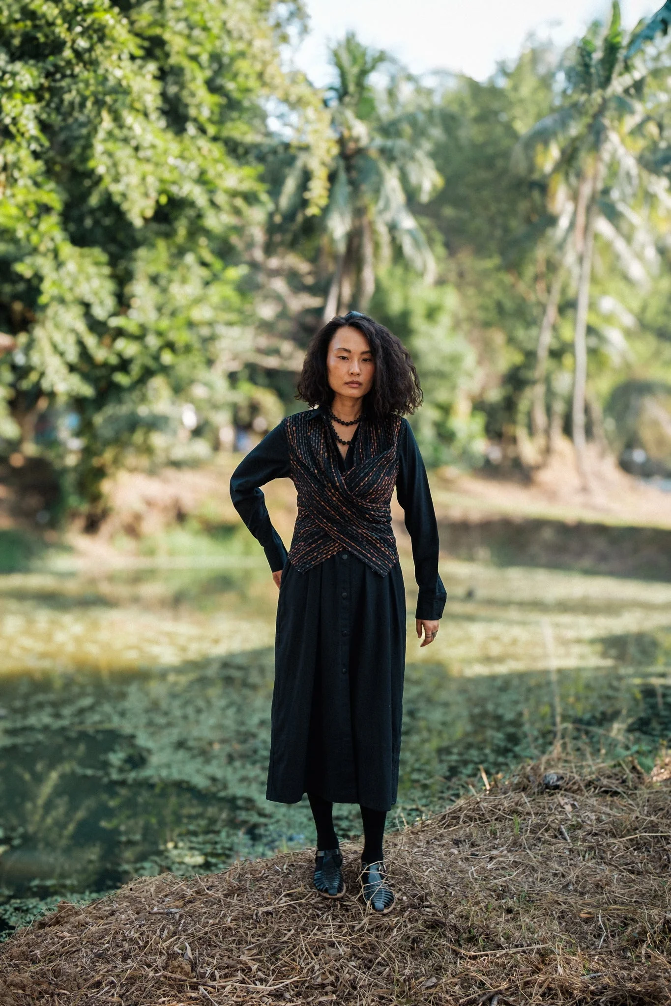 Handwoven Seattle Wrap Dress - Green - Image 7