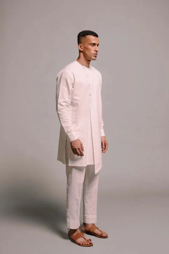 Vanilla Co-Linen Men's Side Open Kurta Set - Image 3