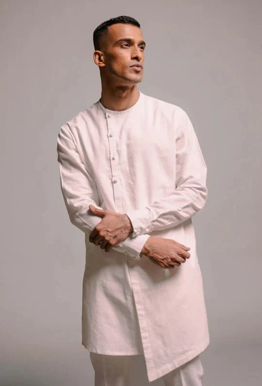 Vanilla Co-Linen Men's Side Open Kurta Set - Image 4