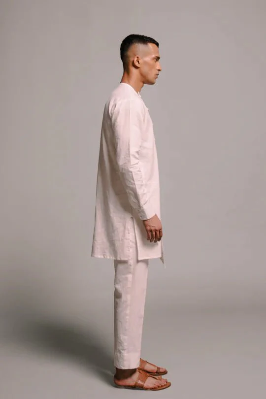 Vanilla Co-Linen Men's Side Open Kurta Set - Image 5