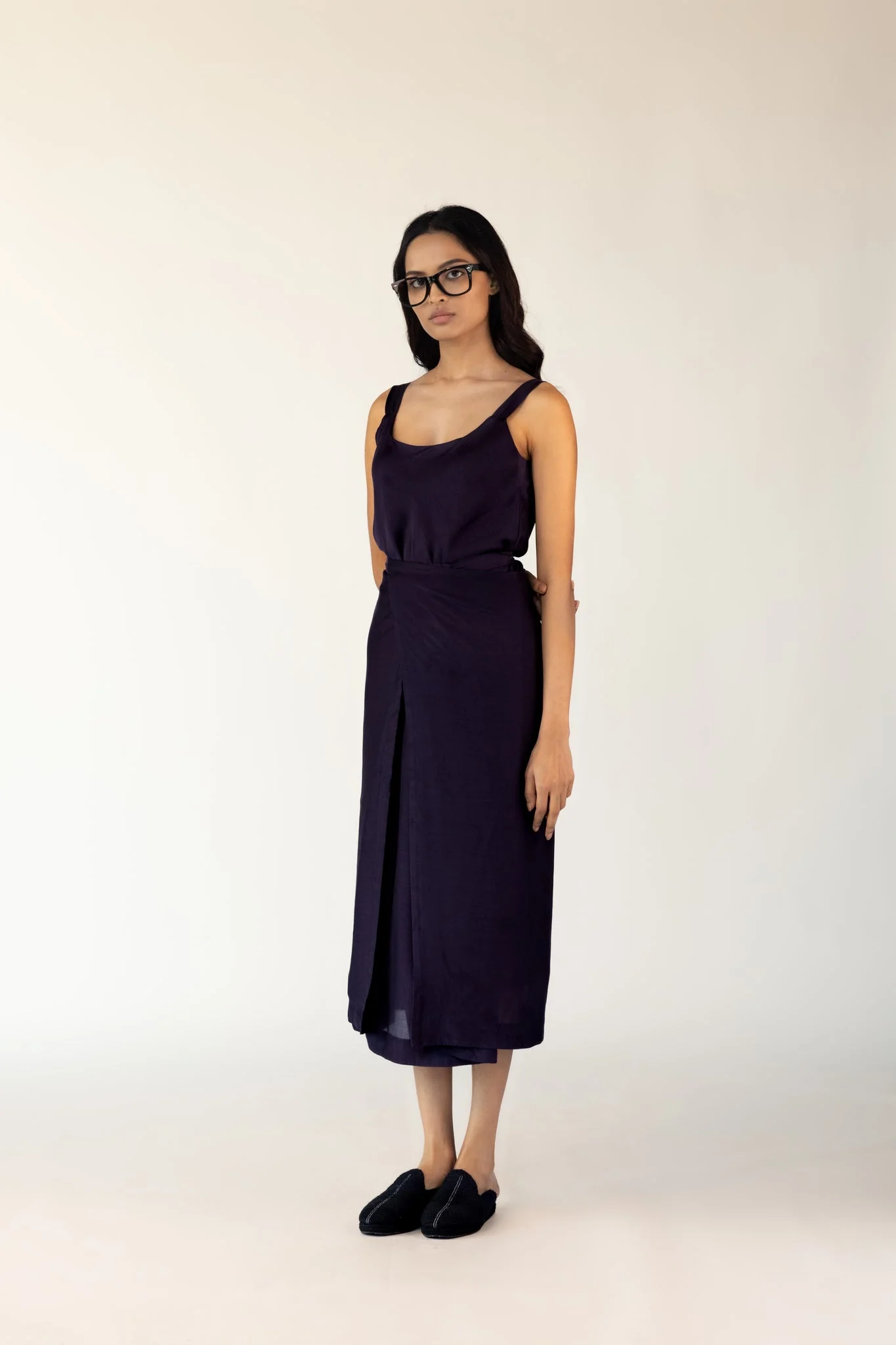 Violet Silk Wrap Dress - Image 2