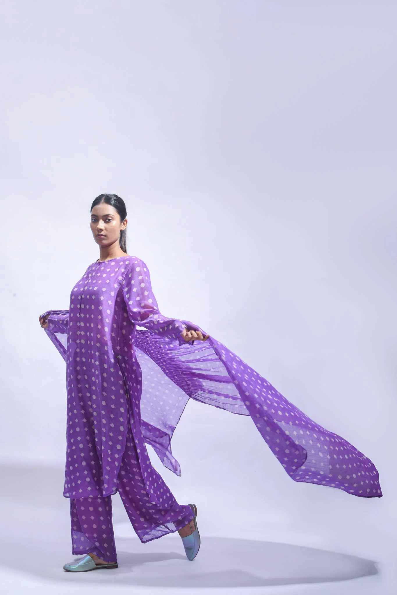 Violet Smocked Silk Set - Image 6
