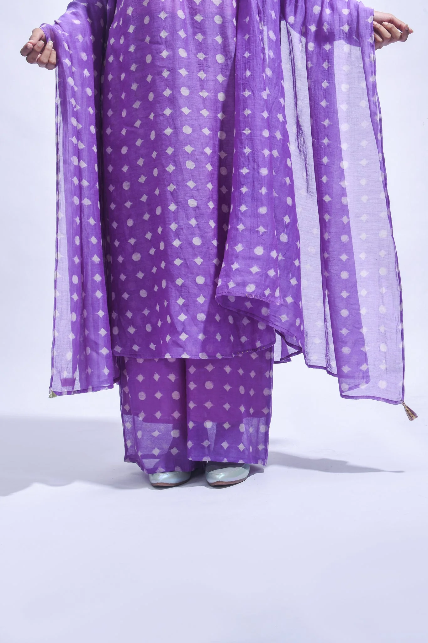 Violet Smocked Silk Set - Image 7