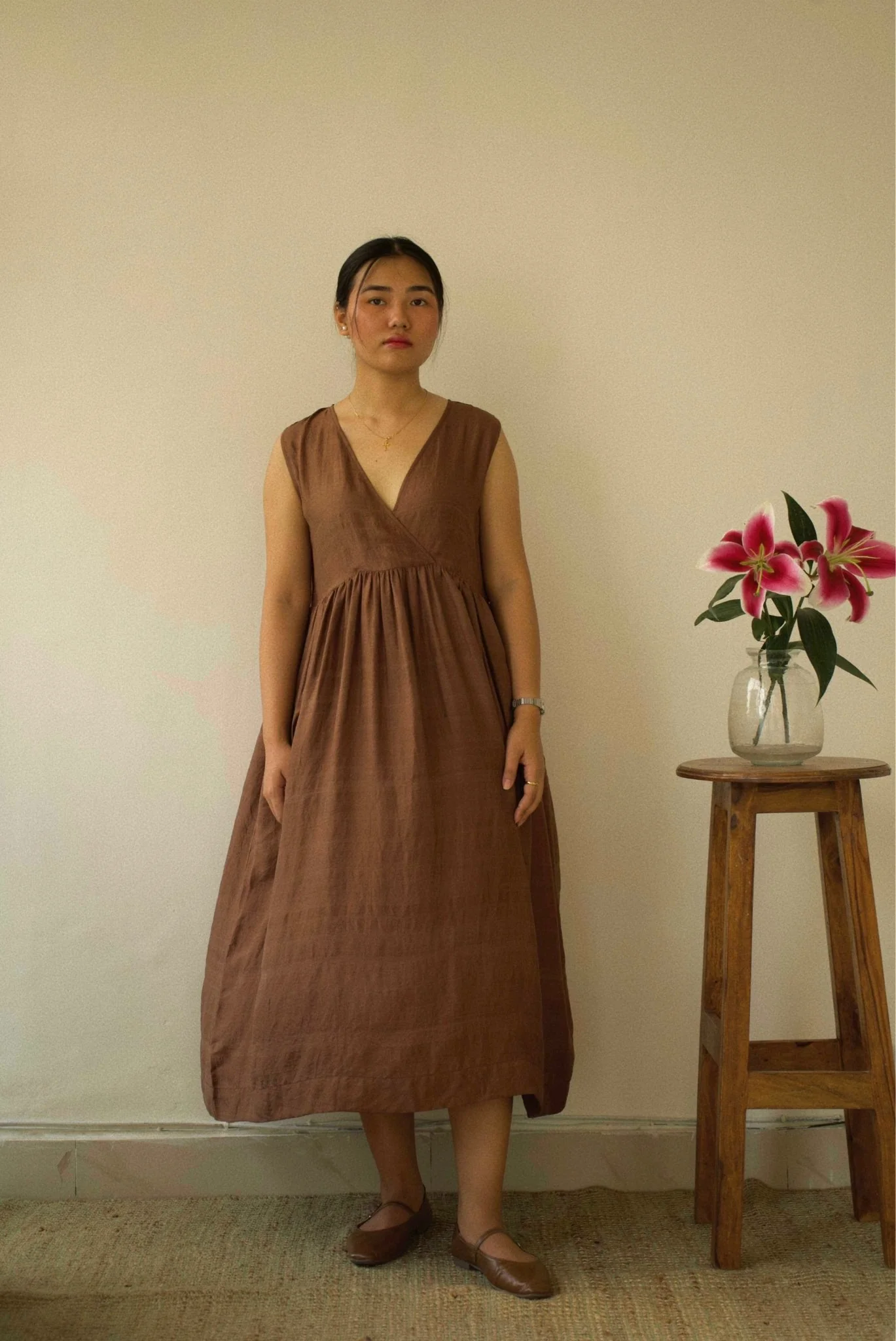 Walnut Angrakha Dress
