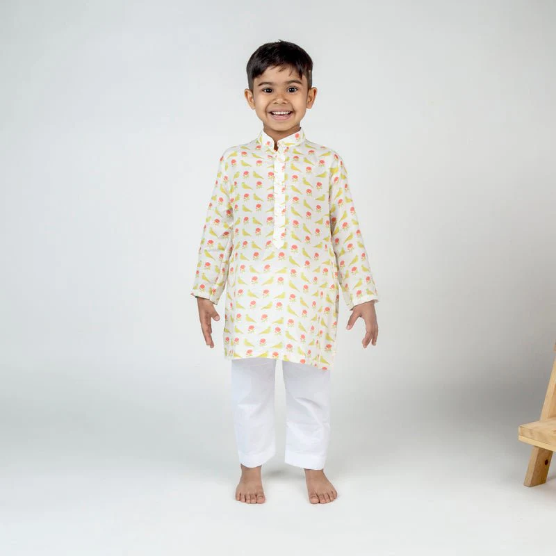 White Bird Printed Kurta Set