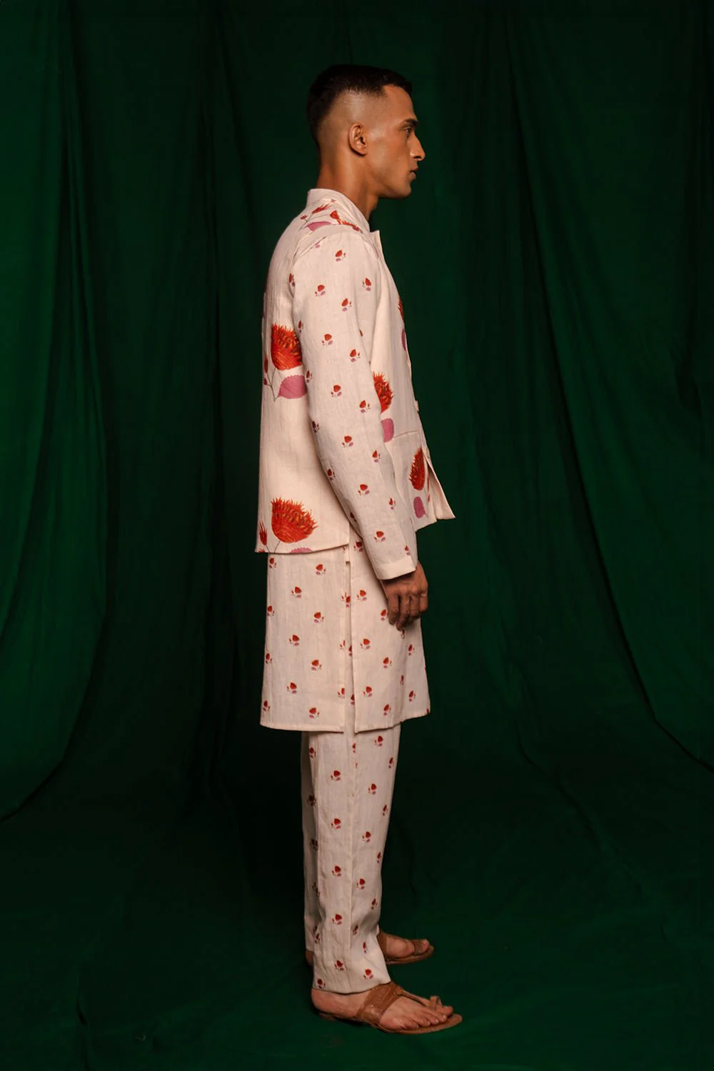 Wildflower Linen Nehru Jacket - Image 8