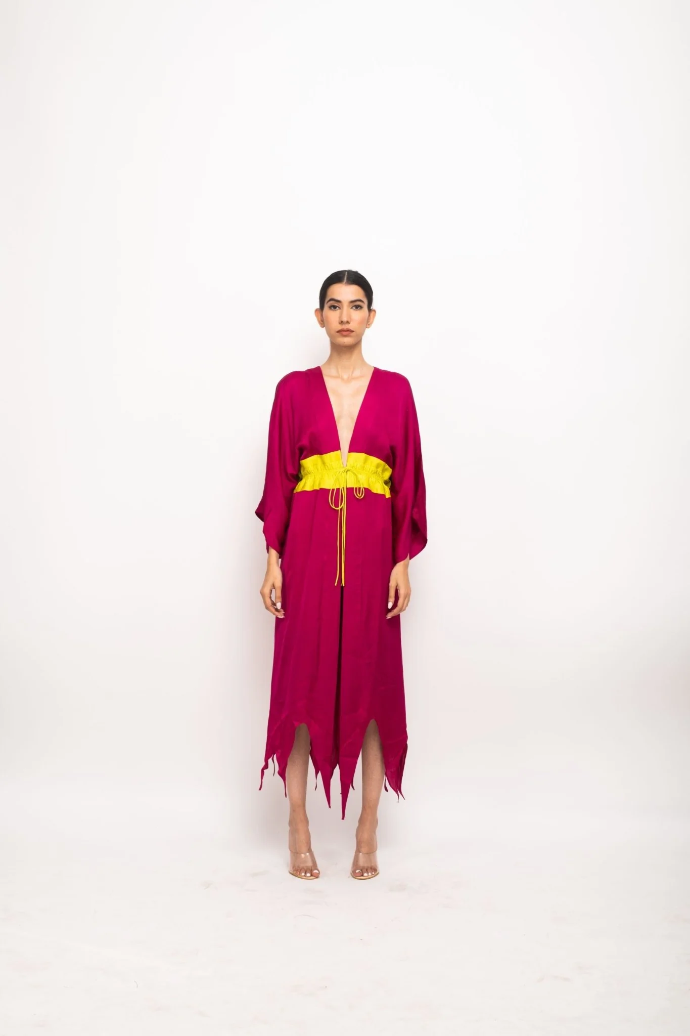 Wine-Neon Asymmetrical Cape - Image 4