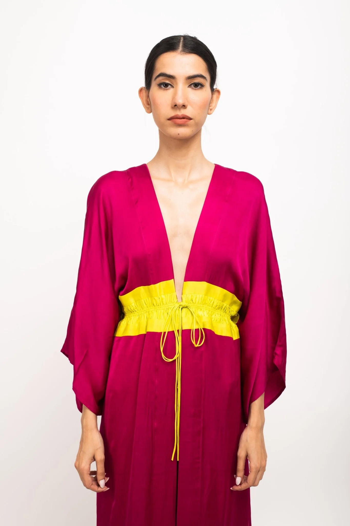 Wine-Neon Asymmetrical Cape - Image 5