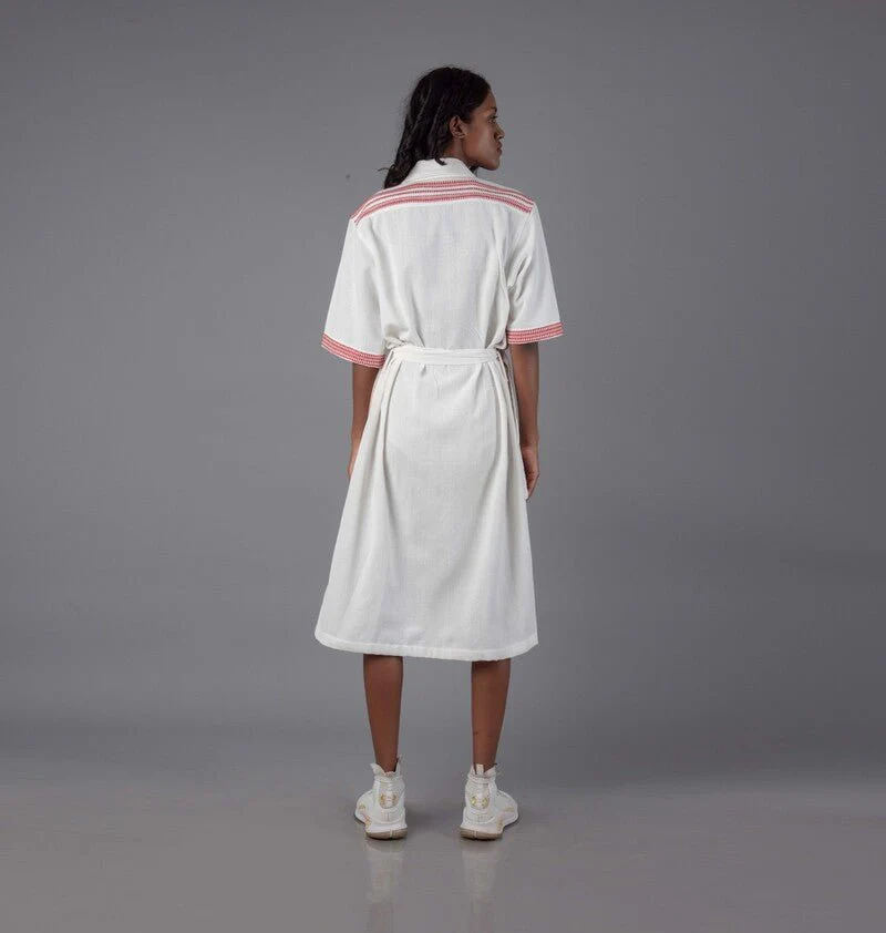 Women Camp Collar Shirt Dress - Image 4