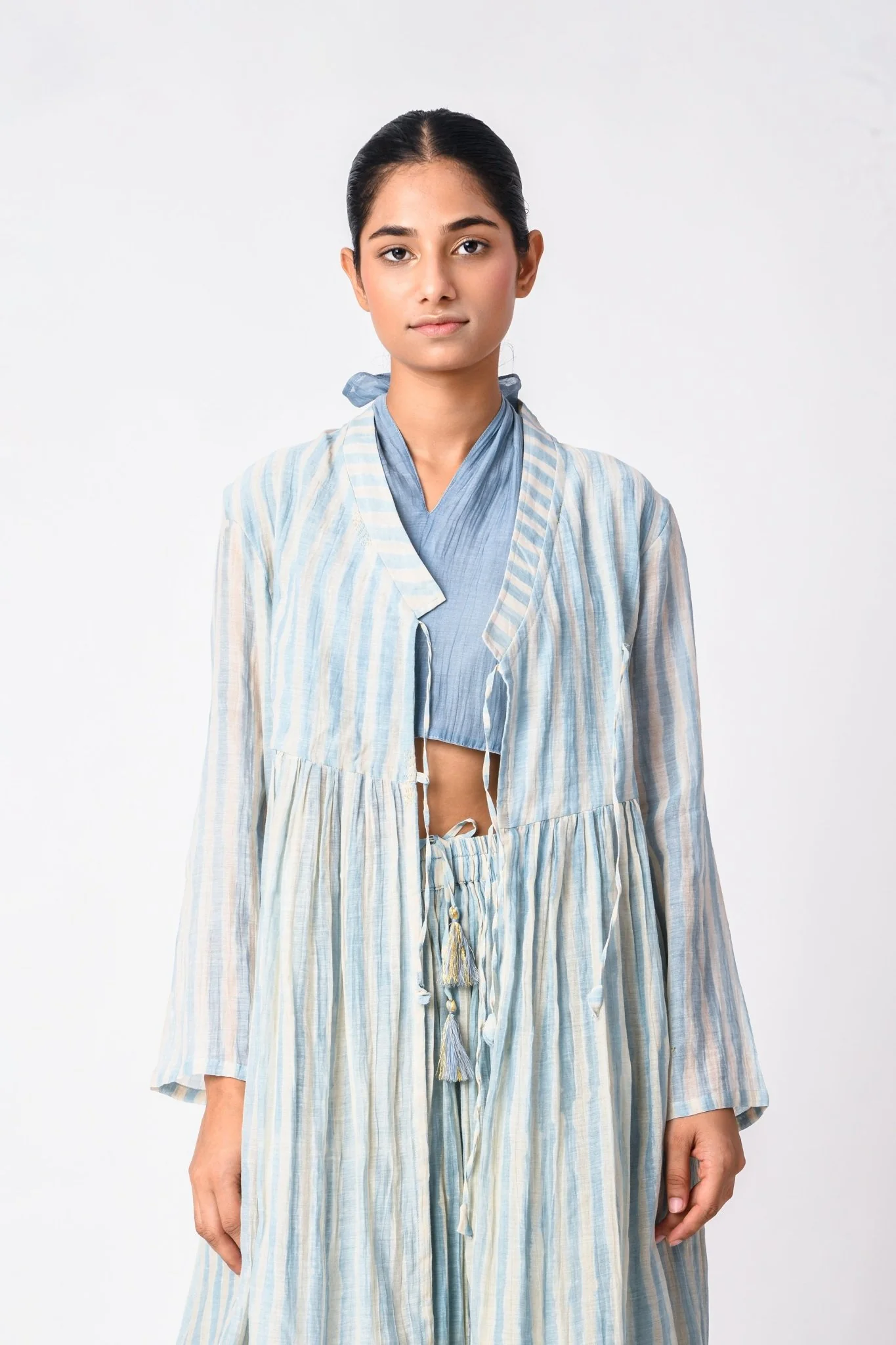 Wrap Tie Sky Co-Ord Set - Image 2
