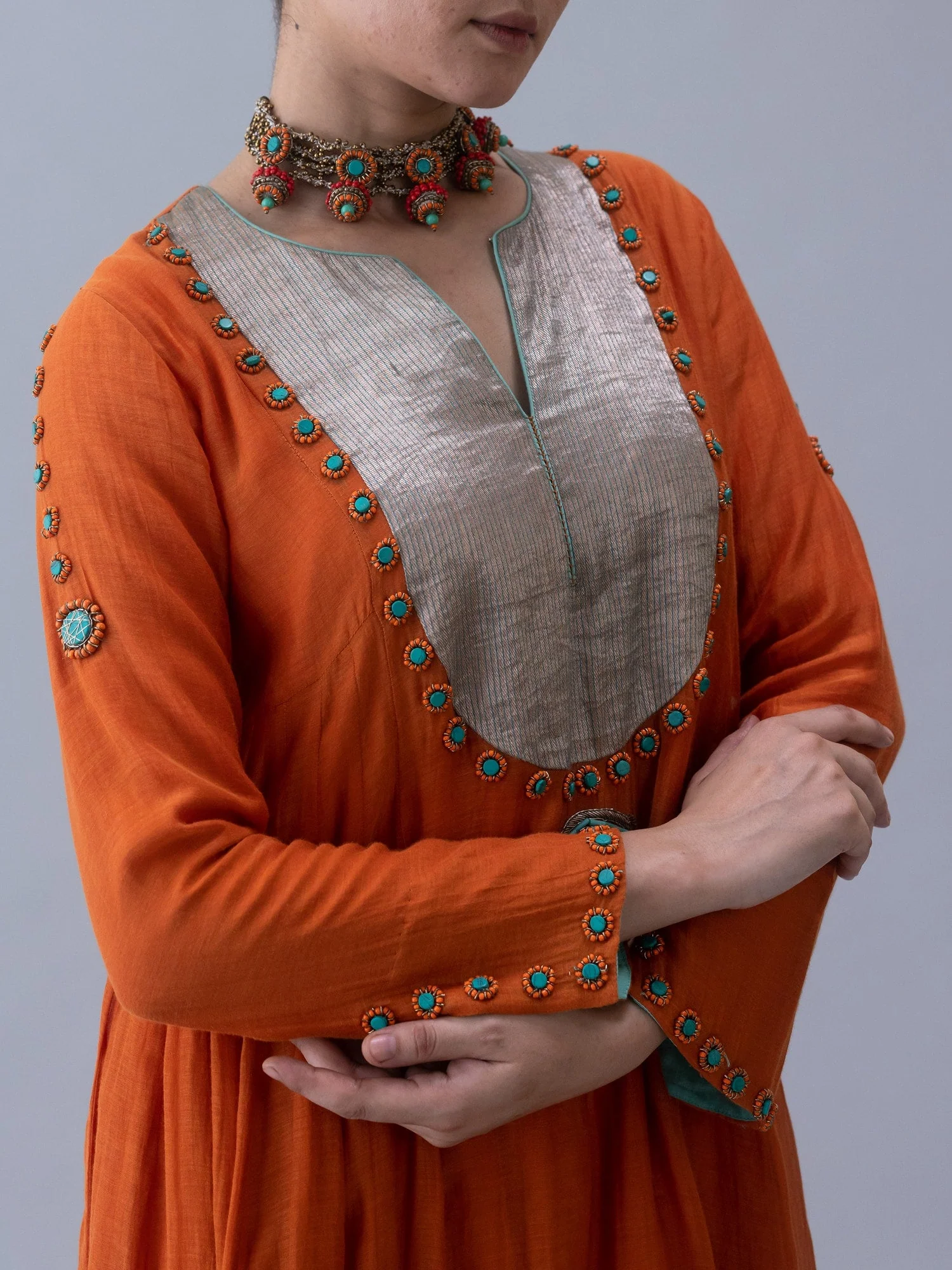 Yudron Orange Kurta - Image 3