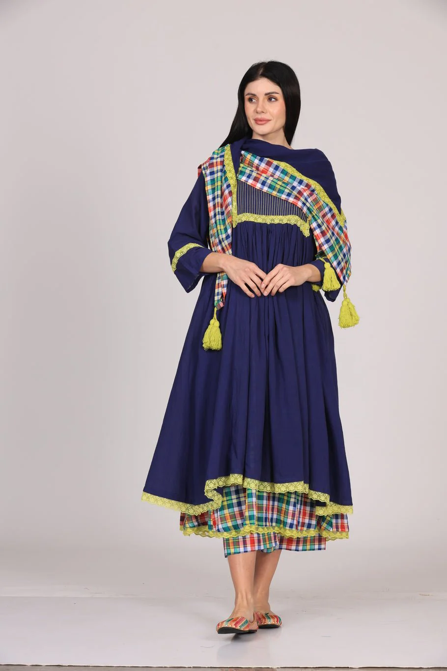 Zaara Dress Set - Navy Blue